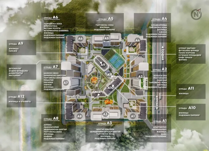Трикімнатна квартира 89,79 м² у комплексі Atlas 1, квартал Азімут, Бургас