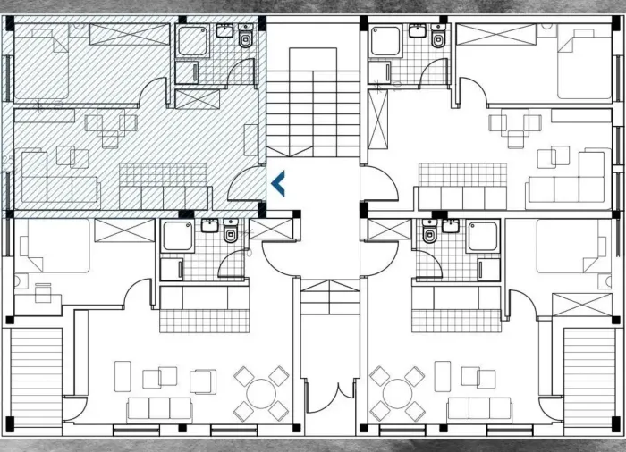 2-комнатный апартамент 29 м2 №1 в BM Residence | Бечмен, Белград