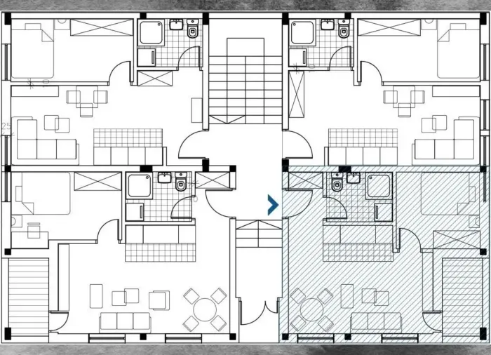 2-комнатный апартамент 32 м2 в BM Residence | Бечмен, Белград