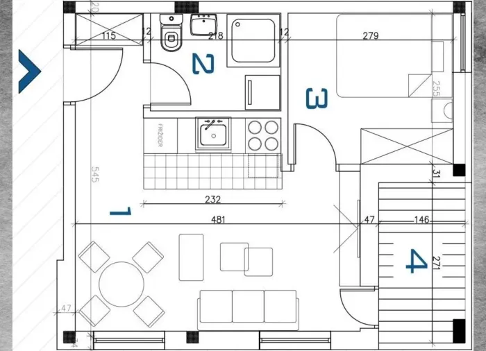 2-комнатный апартамент 32 м2 в BM Residence | Бечмен, Белград