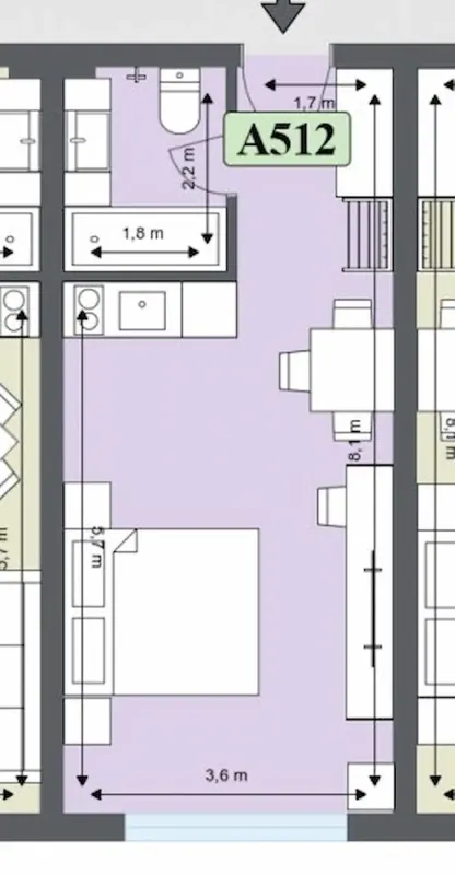 Студия Aspen Valley A512 40.57 m² | 5 этаж | Разлог | Болгария